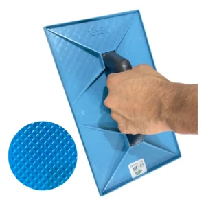 Desempenadeira Corrugada Azul 18x30 Reboco Massa Construtor
